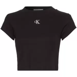 Calvin Klein Jeans CK RIB BABY TEE - Black