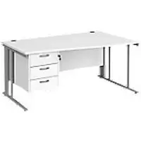 Dams International Wave Desk MCM16WRP3SWH 1,600 x 725 x 800 - 990 mm