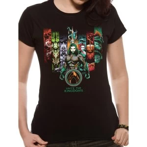 Aquaman Movie - Unite The Kingdoms Womens Small T-Shirt - Black