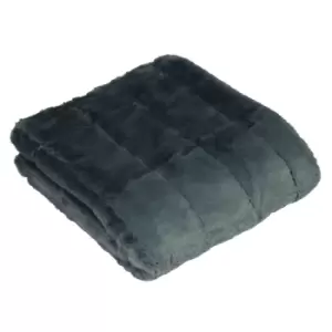 Paoletti Empress Faux Fur Throw Polyester Charcoal 200 x 140cm