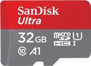 SanDisk Ultra 32GB microSDHC Memory Card + SD Adapter with A1 App Performance Up to 120 MB/s, Class 10, U1