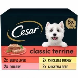 Cesar Classic Terrine Selection Dog Food Trays 8 x 150g