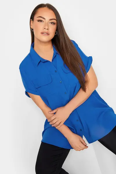 Yours Short Sleeve Shirt Blue