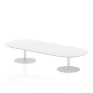 Italia 2400mm Poseur Boardroom Table White Top 475mm High Leg