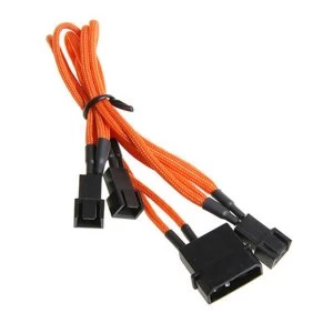 BitFenix Alchemy Molex to 3pin x3 Fan adaptor 5V 20cm - Orange