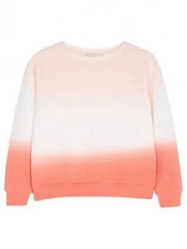 Mintie by Mint Velvet Girls Dip Dye Sweatshirt - Coral, Multi, Size Age: 7-8 Years, Women