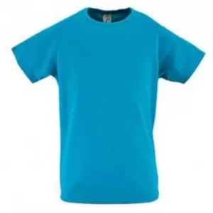 SOLS Childrens/Kids Sporty Unisex Short Sleeve T-Shirt (10yrs) (Aqua)