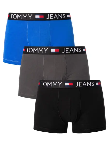 Tommy Jeans 3 Pack Trunks Black/Dark Ash/Empire Blue S