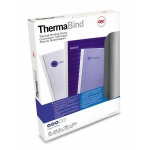 GBC A4Thermal Binding Covers 6mm 200g m2 Front PVC ClearBack White Gloss Pack of 25