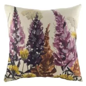 Evans Lichfield Elwood Snapdragon Cushion Cover (One Size) (Cream/Black/Purple)