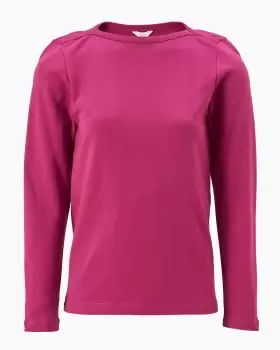 Cotton Traders Womens Cosy-Up Long Sleeve Boat Neck Top in Purple