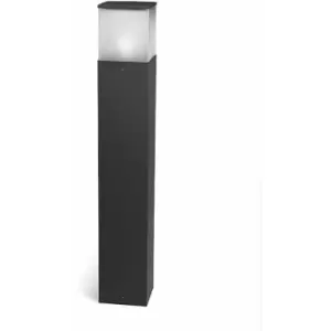 Cubik bollard, 90cm, aluminum and polycarbonate, urban gray