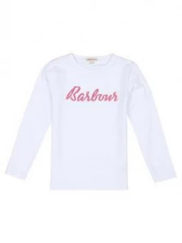 Barbour Girls Long Sleeve Rebecca T-Shirt - White, Size Age: 6-7 Years, Women