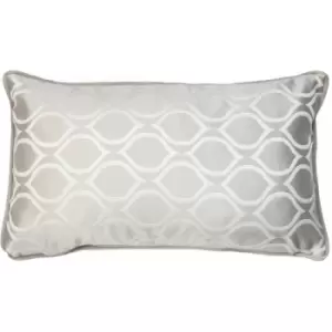 Solitaire Embroidered Geometric Piped Edge Cushion Cover, Feather, 30 x 50 Cm - Prestigious Textiles