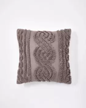 Cotton Traders Textured Cushion in Brown