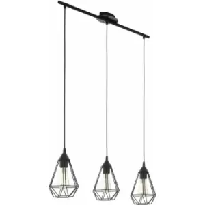 Hanging Ceiling Pendant Light Black Wire Cage 3x E27 Kitchen Island Feature