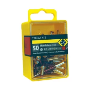 CK Tools T3819A 415 Pop Rivets Aluminium 3.15x12mm Box Of 50