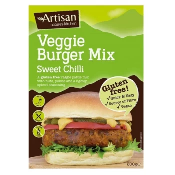 Artisan Grains Sweet Chilli Veggie Gluten Free Burger Mix - 200g x 6 (Case of 1)