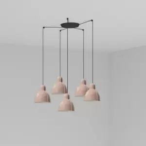 Faro Venice 5 Light Pink Cluster Drop Pendant Lamp