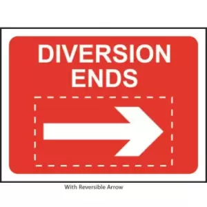 Diversion Ends with Reversible Arrow - Classic Roll Up Traffic Sign (1050 X 750MM)