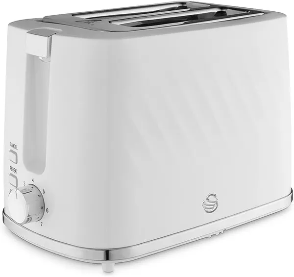 Swan ST14071WHT Windsor Textured 2 Slice Toaster in White