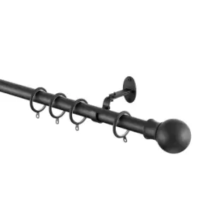 Little Black Book 25/28Mm Ball Finial Curtain Pole Black 1.1-3M