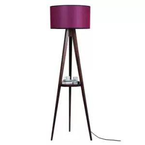 Model 1 Deco Burgundy Wooden Floor Lamp 1xE17