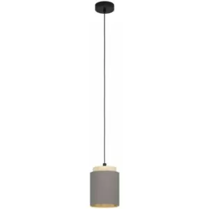 Pendant Light Colour Black Brown Shade Cappuccino Fabric Bulb E27 1x40W