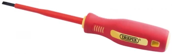 DRAPER 4mm x 100mm Fully Insulated Plain Slot Screwdriver. (Sold Loose) 46523