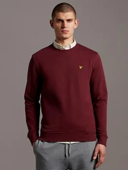 Lyle & Scott Crew Neck Sweat Top - Merlot, Merlot, Size L, Men