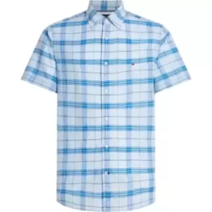 Tommy Hilfiger Co/Li Tonal Check Rf Shirt S/S - Blue