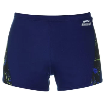 Slazenger Curve Panel Boxers Mens - Navy/Yellow