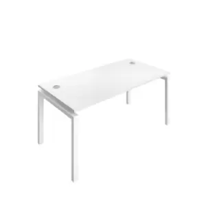 Telescopic Sliding 1 Person White Bench with Cable Port - 1400 X 800 - White Frame