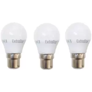 5W LED G45 Golf Ball Bulb B22 Warm white 3000K (Pack of 3)