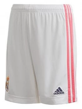 adidas Real Madrid Youth Home 2020/21 Short - White, Size 9-10 Years