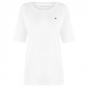 Lacoste Block Tape T Shirt - Wht/Blk/Wht