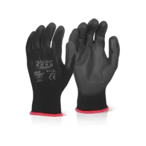 PU COATED GLOVE BLACK LARGE - Black - Black - Click