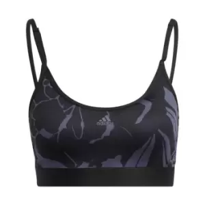 adidas Light-Support Flower Print Bra Womens - Shadow Navy / Black / Black