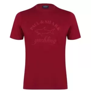 Paul And Shark Tonal Printed T Shirt - Red