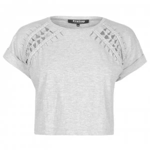 Firetrap Blackseal Macrame T Shirt - Grey