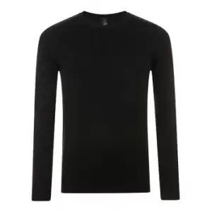 SOLS Mens Ginger Crew Neck Sweater (S) (Black)