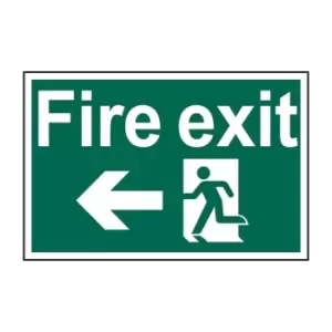 Fire Exit Running Man Arrow Left - PVC (600 x 400mm)