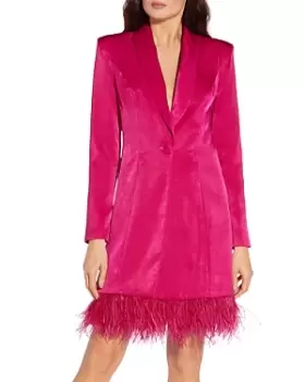 Aidan by Aidan Mattox Feather Embellished Tuxedo Dress