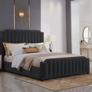 Klara Bed Single Plush Velvet Black