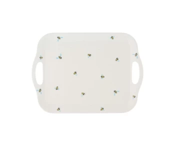 Price & Kensington Sweet Bee Bamboo Tray Small, White