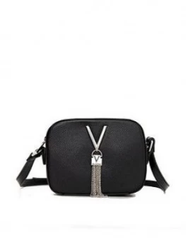 Valentino By Mario Valentino Divina Tassel Trim Cross Body Bag - Black