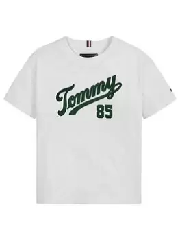 Tommy Hilfiger Boys Th College 85 Tee - White, Size 8 Years