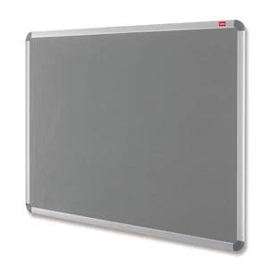 Nobo Professional 1500x1000mm Felt Noticeboard Grey with Aluminium Frame and Wall Fixing Kit