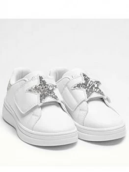 Lelli Kelly Girls Thalisa Star Strap Trainer - White/Silver, White/Fuscia, Size 2 Older