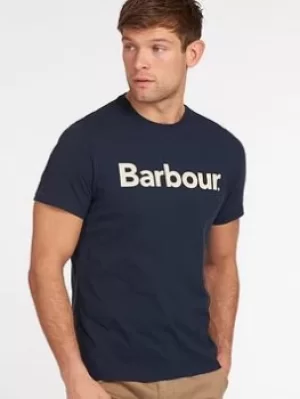 Barbour Logo T-Shirt, Navy, Size L, Men